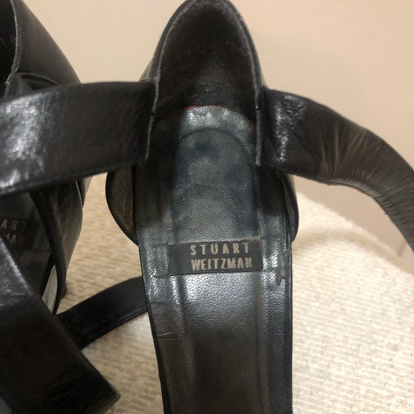 Stuart Weitzman black strappy ankle heels - Picture 2 of 5